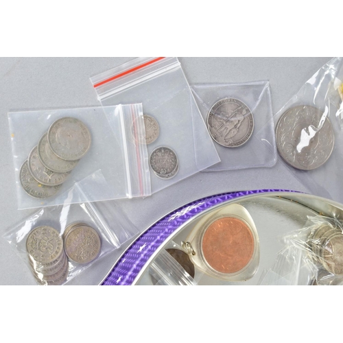 125 - A CADBURY BISCUIT TIN OF WORLD COINS, to include three Irish year sets, etc