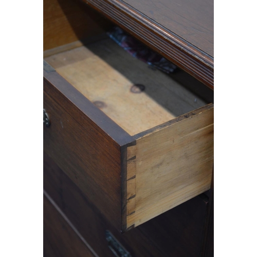 1250 - AN EDWARDIAN MAHOGANY CHEST OF TWO SHORT AND THREE LONG GRADUATING DRAWERS, width 109cm x depth 54cm... 