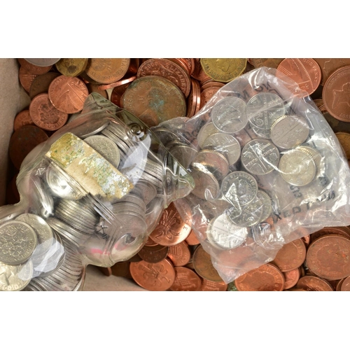 127 - A BOX OF MIXED COINAGE