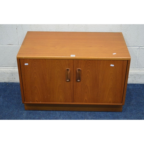 1274 - A G PLAN FRESCO TEAK TWO DOOR CABINET, width 81cm x depth 46cm x height 54cm