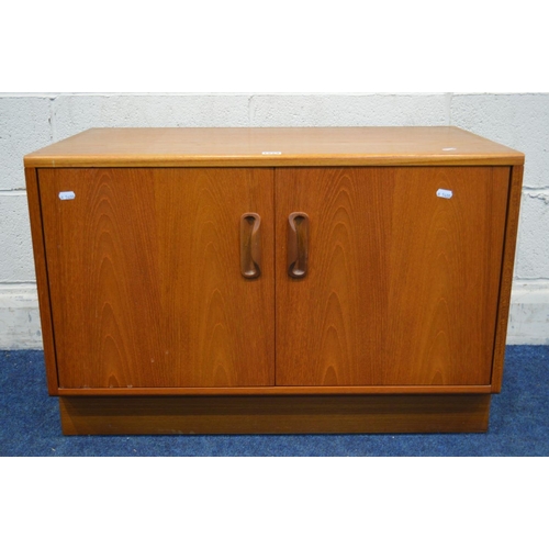 1274 - A G PLAN FRESCO TEAK TWO DOOR CABINET, width 81cm x depth 46cm x height 54cm