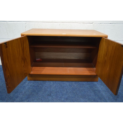 1274 - A G PLAN FRESCO TEAK TWO DOOR CABINET, width 81cm x depth 46cm x height 54cm