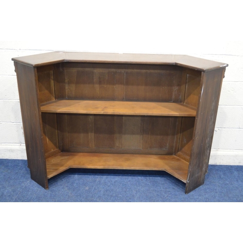 1307 - A BEVAN FUNNELL REPRODUX OAK BAR, with canted corners, width 163cm x depth 51cm x height 107cm