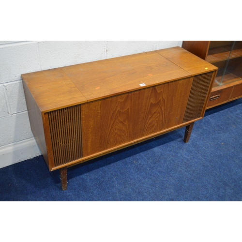 1315 - A MID 20TH CENTURY TEAK GLAZED BOOKCASE, with a single door, above two drawers, approximate width 91... 