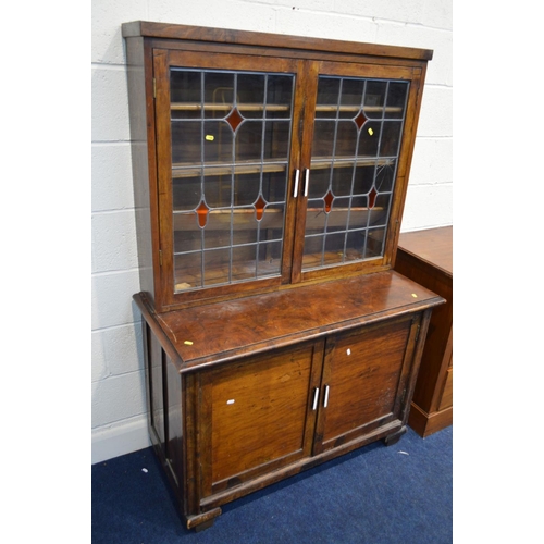 1321 - AN EDWARDIAN WALNUT CHEST OF THREE LONG DRAWERS, width 91cm x depth 53cm x height 84cm, together wit... 