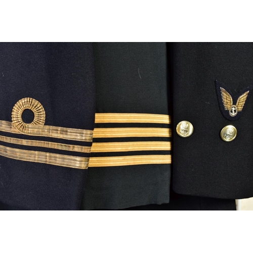 154 - SIX ITEMS OF NAVAL UNIFORM CLOTHING to include womens RN dress jacket, two RN Officers dress kits, t... 