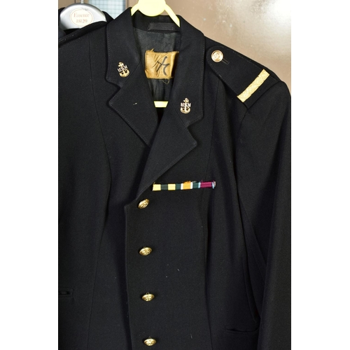 154 - SIX ITEMS OF NAVAL UNIFORM CLOTHING to include womens RN dress jacket, two RN Officers dress kits, t... 