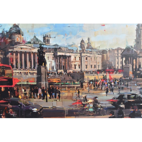 307 - CHRISTIAN HOOK (BRITISH 1971) 'TRAFALGAR SQUARE, LONDON' a British cityscape limited edition print 7... 