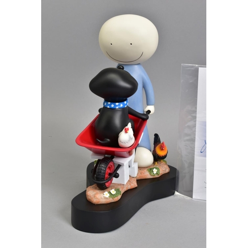 324 - DOUG HYDE (BRITISH 1972) 'DAISY TRAIL' a limited edition cold cast porcelain sculpture of a boy push... 