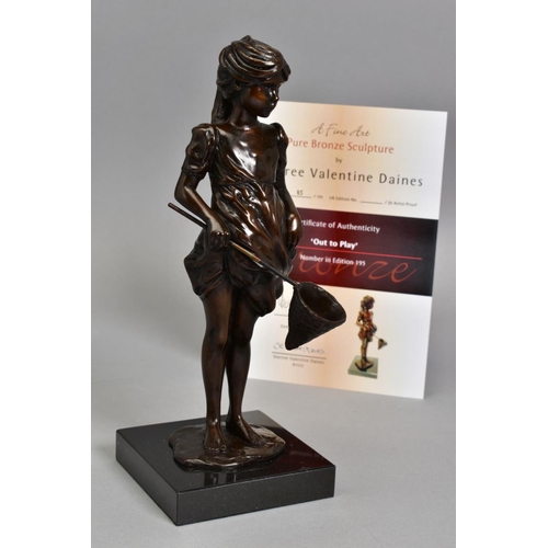 325 - SHERREE VALENTINE DAINES (BRITISH 1959) 'OUT TO PLAY' a limited edition bronze sculpture of a girl h... 