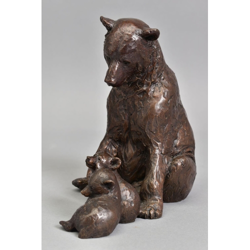 326 - MICHAEL SIMPSON (BRITISH CONTEMPORARY) 'FAMILY AFFAIR' a limited edition bronze sculpture of a bear ... 