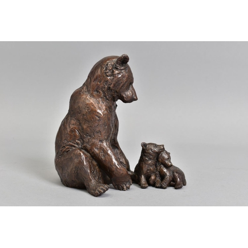 326 - MICHAEL SIMPSON (BRITISH CONTEMPORARY) 'FAMILY AFFAIR' a limited edition bronze sculpture of a bear ... 