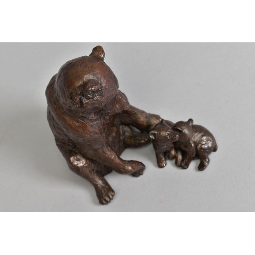 326 - MICHAEL SIMPSON (BRITISH CONTEMPORARY) 'FAMILY AFFAIR' a limited edition bronze sculpture of a bear ... 