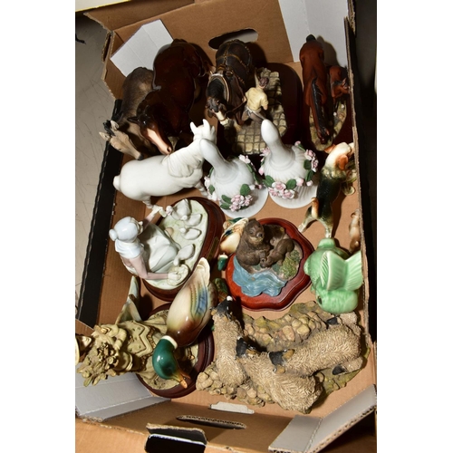 334 - SEVEN BOXES AND LOOSE MISCELLANEOUS ITEMS to include Leonardo Collection figures and ornaments, Juli... 