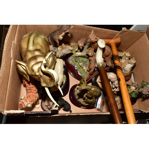 334 - SEVEN BOXES AND LOOSE MISCELLANEOUS ITEMS to include Leonardo Collection figures and ornaments, Juli... 