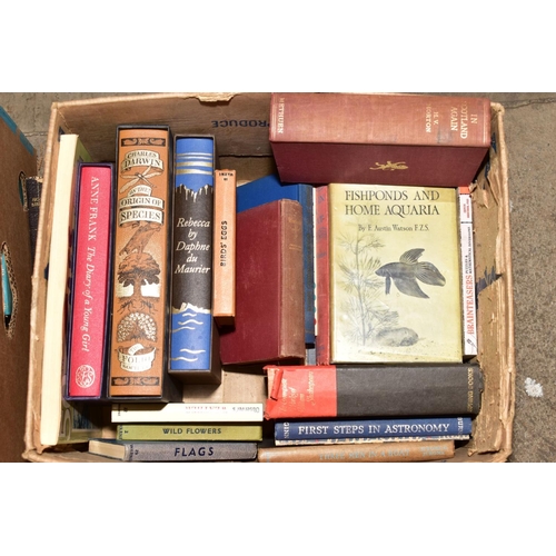 381 - SEVEN BOXES OF BOOKS, includes three Folio Society books in slip cases, comprising 'Anne Frank Diary... 