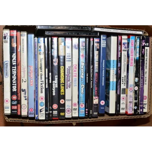 405 - FOUR BOXES OF DVD'S AND CD'S, 'All Saints', 'Tom Jones', 'Metal', 'Odyssey' etc, various tastes