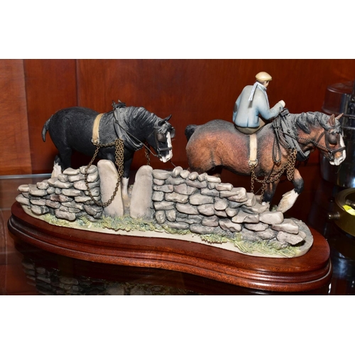 419 - A BORDER FINE ARTS SCULPTURE 'Coming Home' (two Shire Horses), JH9A, modeller Judy Boyt from All Cre... 