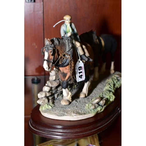 419 - A BORDER FINE ARTS SCULPTURE 'Coming Home' (two Shire Horses), JH9A, modeller Judy Boyt from All Cre... 