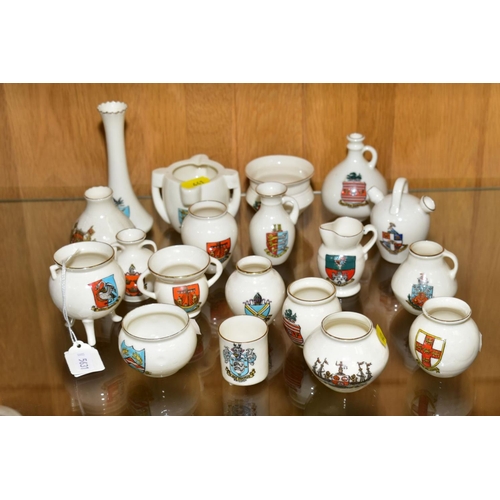 441 - NINETEEN PIECES OF W H GOSS CRESTED CHINA, 'Great Matlow', 'Sherringham', 'Brighton', 'Maldon', 'Com... 