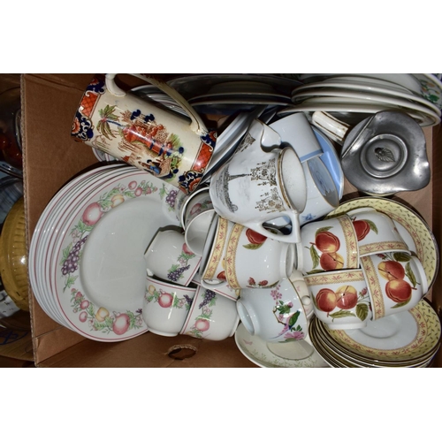 456 - TEN BOXES AND LOOSE KITCHEN RELATED ITEMS, NOVELTY PRESERVE POTS, etc, to include Moria Pottery game... 