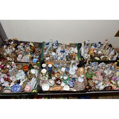 458 - SEVEN BOXES VARIOUS ORNAMENTS, ORNAMENTAL TEASETS, etc, Country Artists and other bird ornaments, et... 