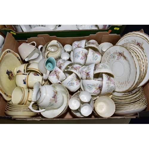 461 - SIX BOXES AND LOOSE TEAWARES, etc, to include Moorcroft Pottery teapot stand, Royal Doulton 'Simplic... 