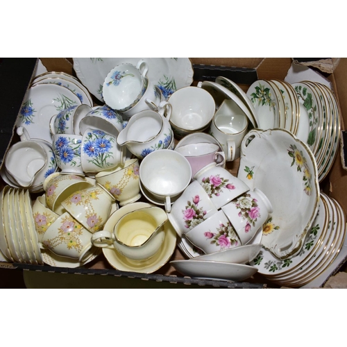 461 - SIX BOXES AND LOOSE TEAWARES, etc, to include Moorcroft Pottery teapot stand, Royal Doulton 'Simplic... 