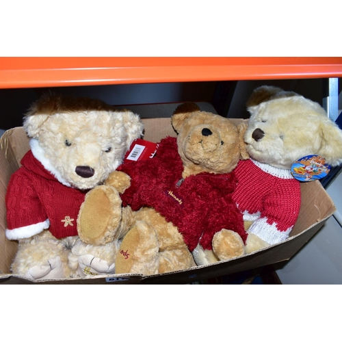 611 - A BOX OF FIVE SECOND HALF 20TH CENTURY AND 21ST CENTURY TEDDY BEARS, including two Deans Childsplay ... 