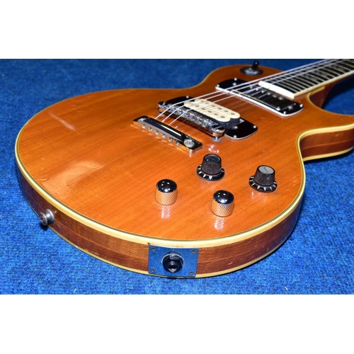 617 - A 1970'S FRAMUS S360 LES PAUL STYLE GUITAR, with natural finish to mahogany body and laminated neck,... 