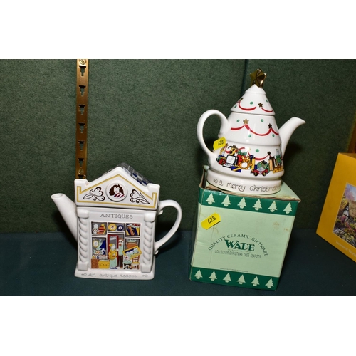 628 - TWO WADE NOVELTY TEAPOTS AND A BOX OF WADE WHIMSIES, including Rabbit family, second issue, Lucky Le... 