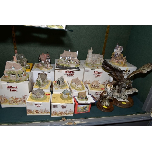 634 - THIRTEEN BOXED LILLIPUT LANE SCULPTURES, all with deeds except where mentioned, two from The North C... 