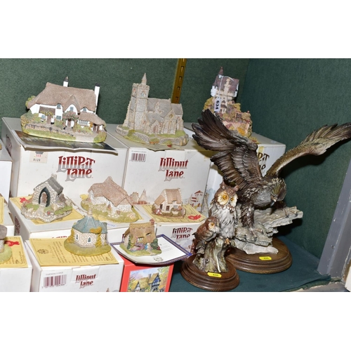 634 - THIRTEEN BOXED LILLIPUT LANE SCULPTURES, all with deeds except where mentioned, two from The North C... 