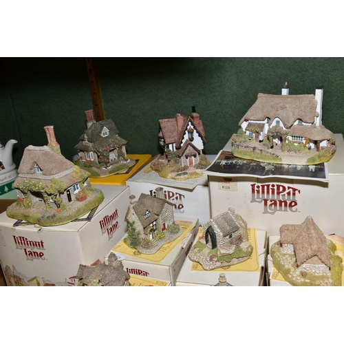 634 - THIRTEEN BOXED LILLIPUT LANE SCULPTURES, all with deeds except where mentioned, two from The North C... 