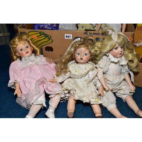 641 - A COLLECTION OF BOXED AND UNBOXED MODERN COLLECTORS DOLLS, to include examples from The Hamilton Col... 