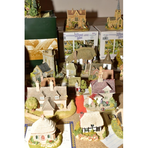 663 - THIRTY LILLIPUT LANE SCULPTURES FROM VARIOUS COLLECTIONS, mostly unboxed but with deeds unless menti... 