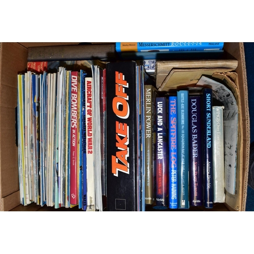 675 - AIRCRAFT INTEREST BOOKS AND MAGAZINES, including Merlin Power by Victor Bingham, The Spitfire Log by... 