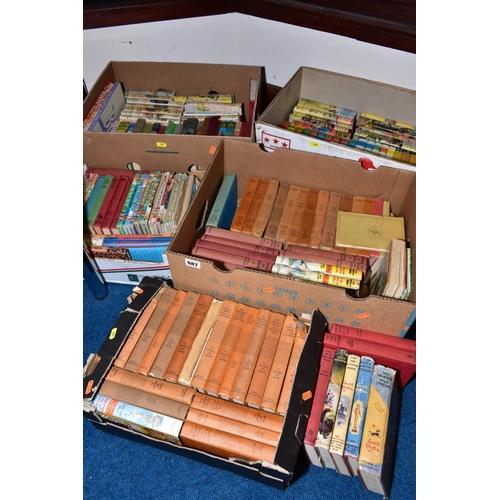 687 - FIVE BOXES OF CHILDRENS BOOKS, including Enid Blyton, Laura Lee Hope 'The Bobbsey Twins', two first ... 