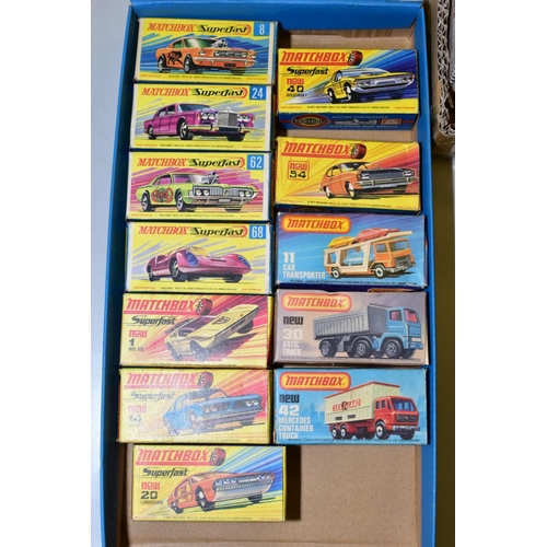 696 - A QUANTITY OF BOXED MATCHBOX SUPERFAST 1-75 SERIES DIECAST VEHICLES, to include Ford Mustang Wildcat... 