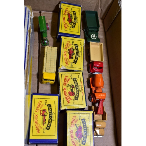 697 - FIVE BOXED MATCHBOX 1-75 SERIES DIECAST VEHICLES, Bedford Wreck truck, No 13, E.R.F. Cement Mixer, N... 