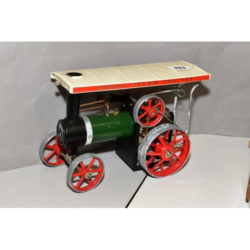 703 - AN UNBOXED MAMOD LIVE STEAM TRACTION ENGINE, No TE1, not tested, playworn condition, with burner tra... 