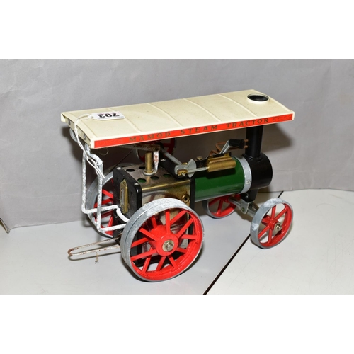 703 - AN UNBOXED MAMOD LIVE STEAM TRACTION ENGINE, No TE1, not tested, playworn condition, with burner tra... 