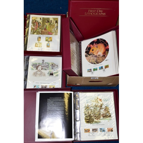 730 - FIVE PRESENTATION CASES OF LIMITED EDITION FIRST-DAY LITHOGRAPHS, produced by Sumner Collection, app... 