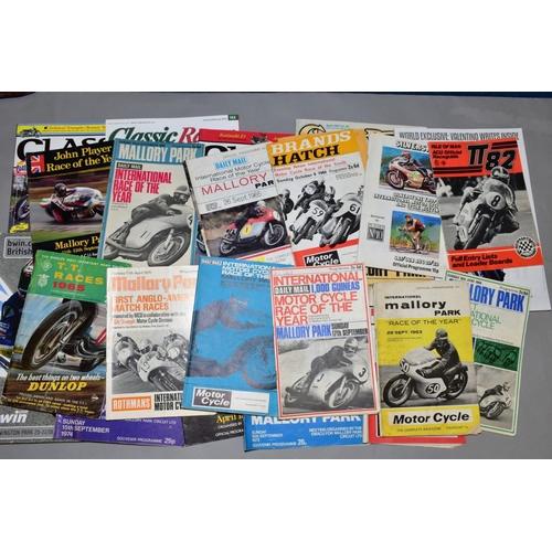 733 - MOTORCYCLE PROGRAMMES, a small collection of programmes, some signed, from the TT, Mallory Park, Bra... 