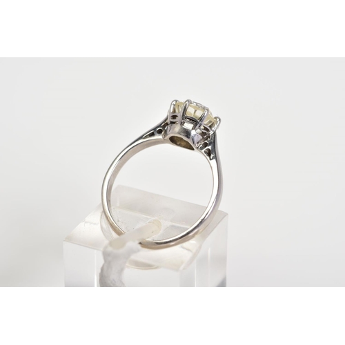 75 - A SINGLE STONE DIAMOND RING, design with an old cut diamond within an eight claw setting, to the tap... 