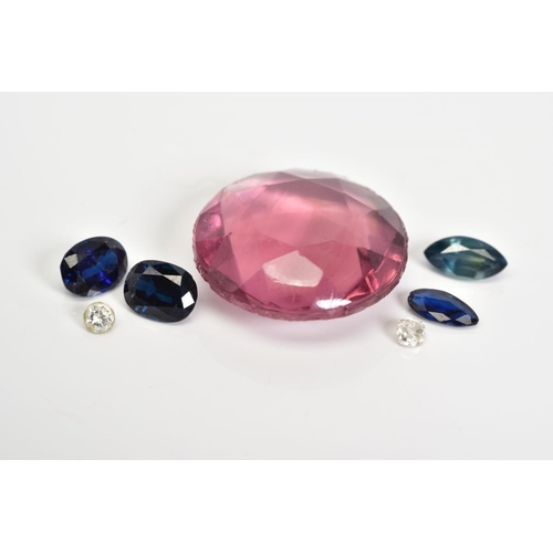 81 - A SELECTION OF LOOSE GEMSTONES, to include a round brilliant cut diamond, approximately 3mm, an old ... 