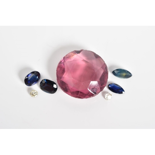 81 - A SELECTION OF LOOSE GEMSTONES, to include a round brilliant cut diamond, approximately 3mm, an old ... 