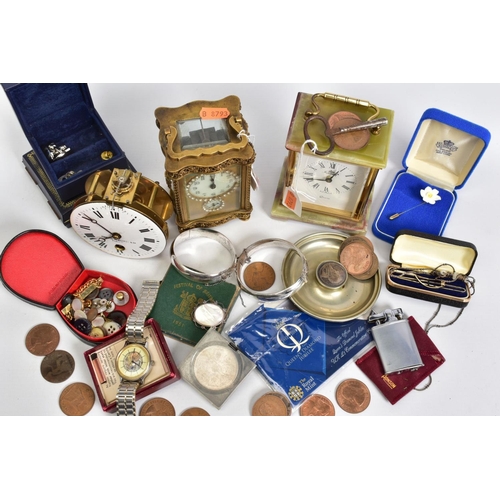 89 - A BOX OF ITEMS, to include two silver bangles with floral engravement both with hallmarks for Birmin... 