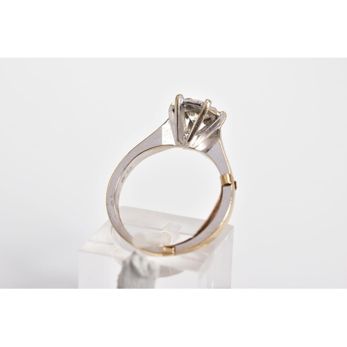 97 - A MODERN 18CT WHITE GOLD DIAMOND SINGLE STONE RING, estimated diamond weight 0.50ct, colour assessed... 