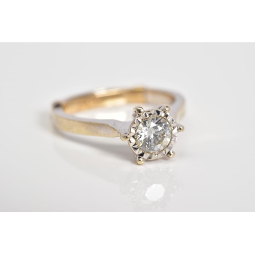 97 - A MODERN 18CT WHITE GOLD DIAMOND SINGLE STONE RING, estimated diamond weight 0.50ct, colour assessed... 